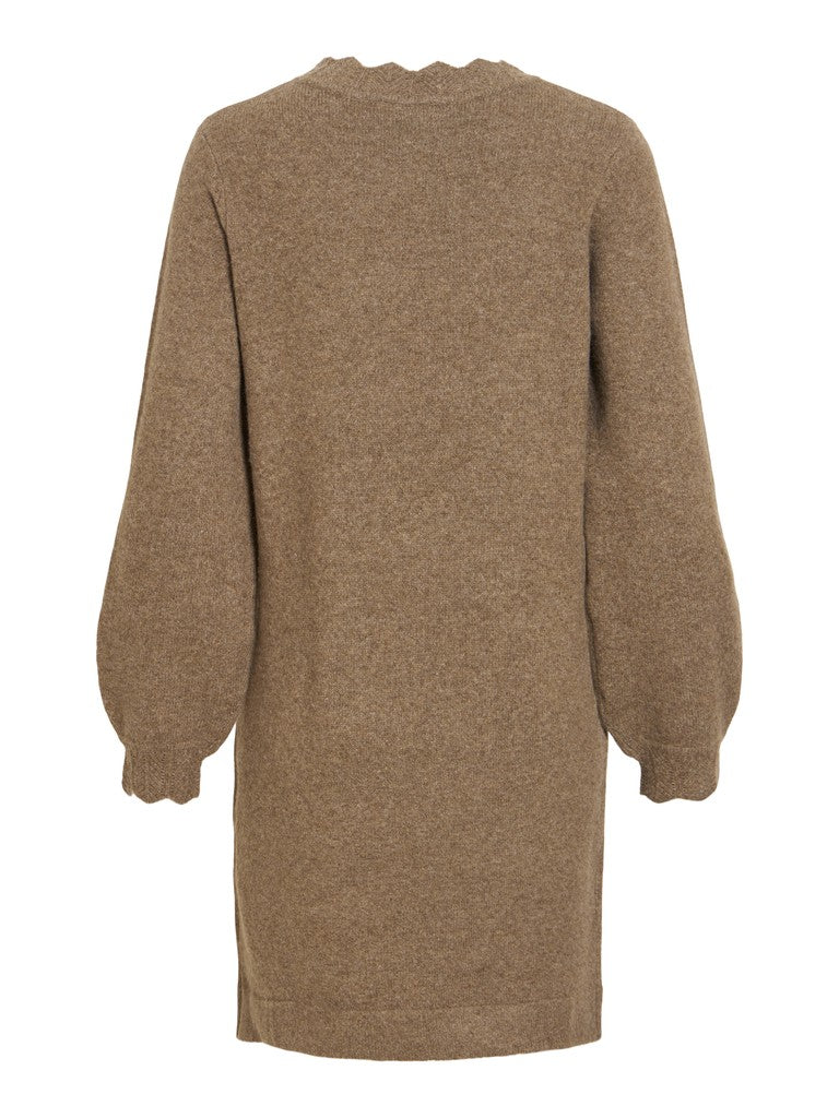 Vila Kleid Rundhals Langarm Strick Falcon Melange