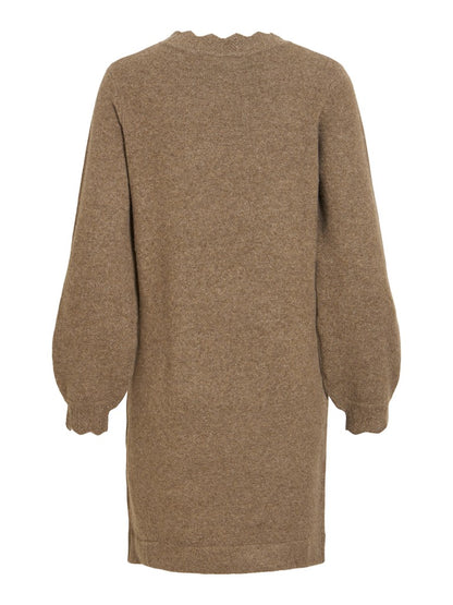 Vila Kleid Rundhals Langarm Strick Falcon Melange