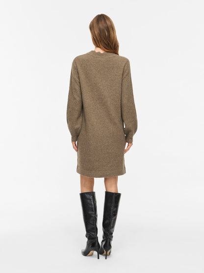 Vila Kleid Rundhals Langarm Strick Falcon Melange