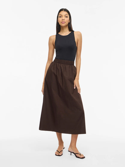Vila Rock Visophie Hw Ankle Skirt - Coffee Bean
