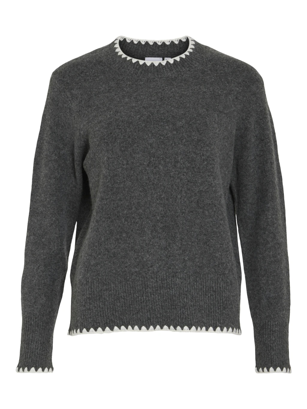Vila Pullover Vihefna in der Farbe Dark Grey Melange