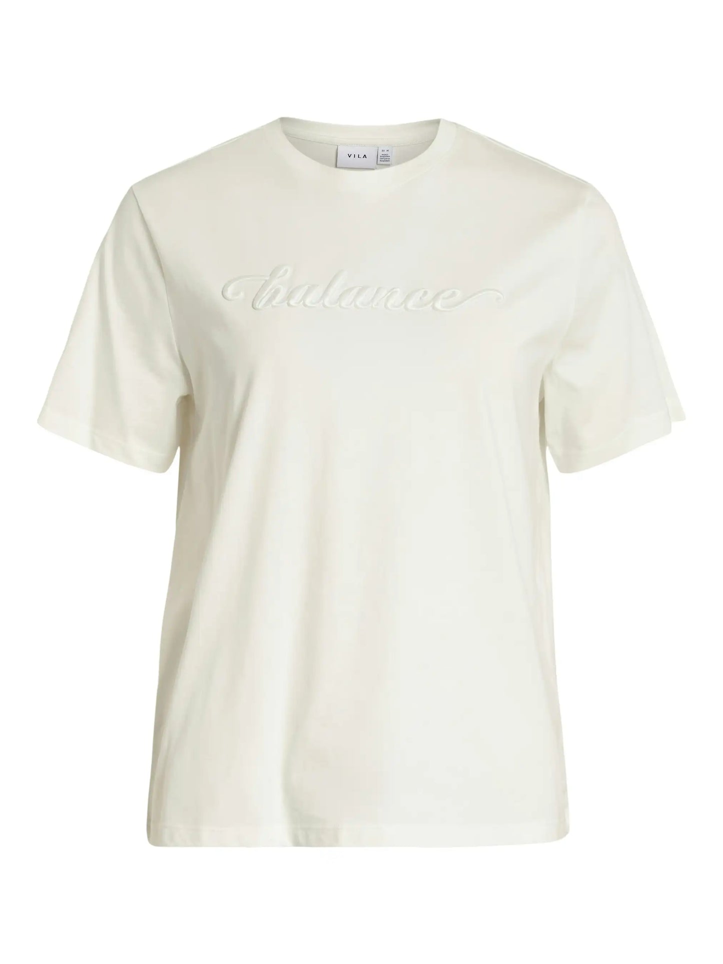 Vila T-Shirt Visybil Balance EMB in der Farbe Snow White