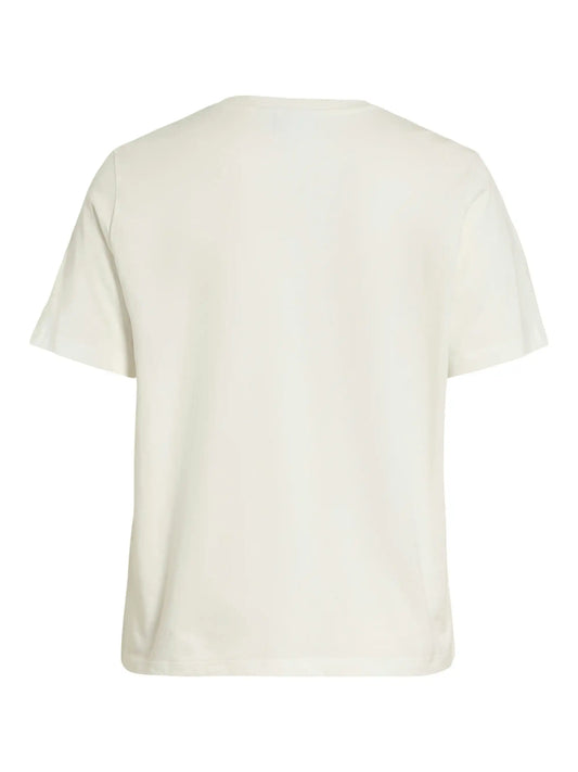 Vila T-Shirt Visybil Balance EMB in der Farbe Snow White