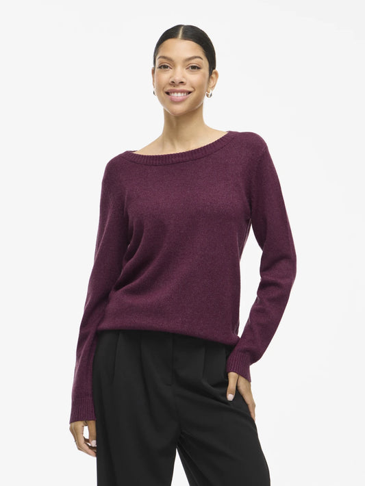 Vila Pullover Viril Fig Dark Melange