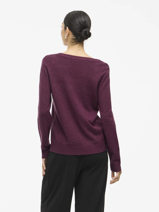 Vila Pullover Viril Fig Dark Melange