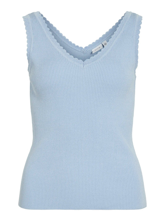 Vila  Viesera V-Neck S/L RIB Knit Top