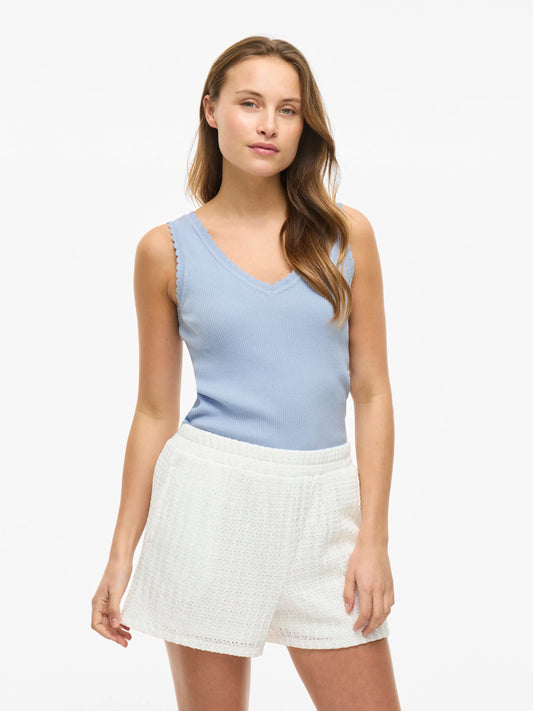 Vila  Viesera V-Neck S/L RIB Knit Top
