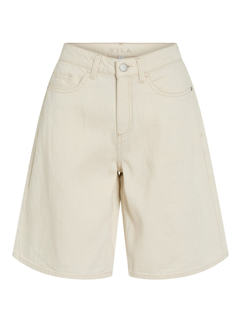 Vila Shorts VIMAJ RW DENIM SHORTS - Ecru