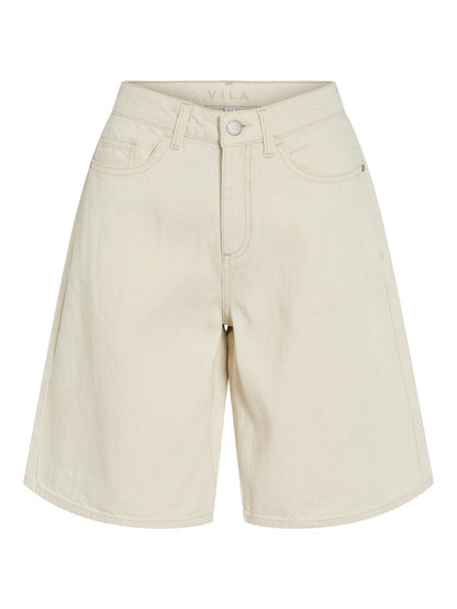 Vila Shorts VIMAJ RW DENIM SHORTS - Ecru