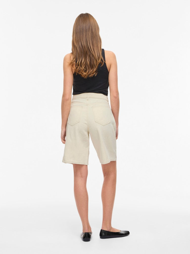 Vila Shorts VIMAJ RW DENIM SHORTS - Ecru