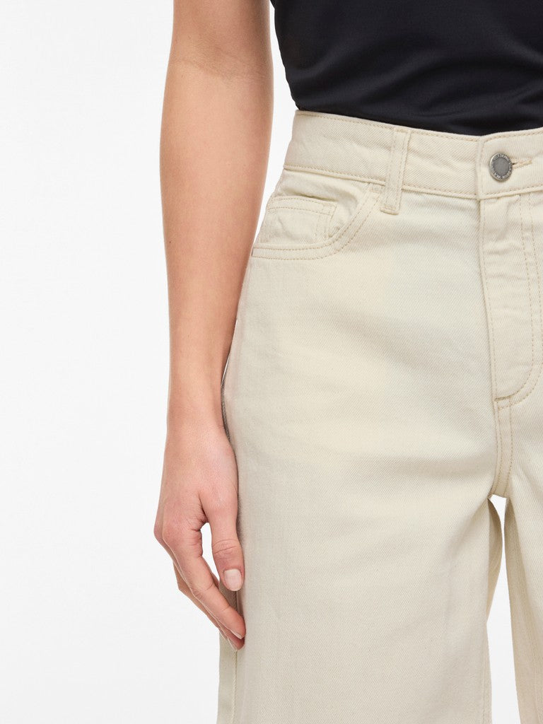 Vila Shorts VIMAJ RW DENIM SHORTS - Ecru