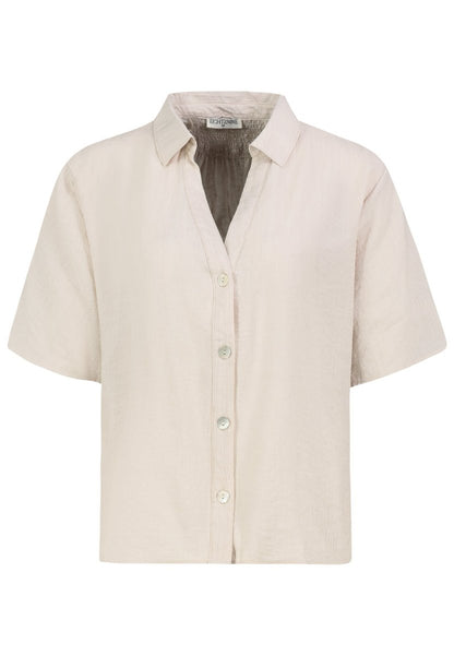 Authentic Style Damen, Bluse kurzarm D60124AG11335A - light beige