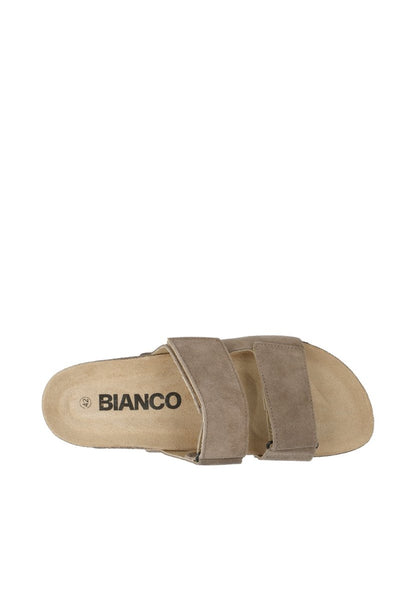 Bianco Herren Sandalen BIALORENZO Velcro Slide Suede in der Farbe Sand