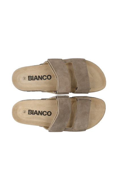 Bianco Herren Sandalen BIALORENZO Velcro Slide Suede in der Farbe Sand