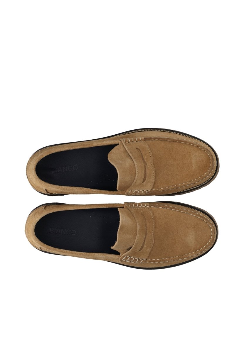 Bianco Herrenschuh BIAGREG Penny Loafer Suede in der Farbe Sand