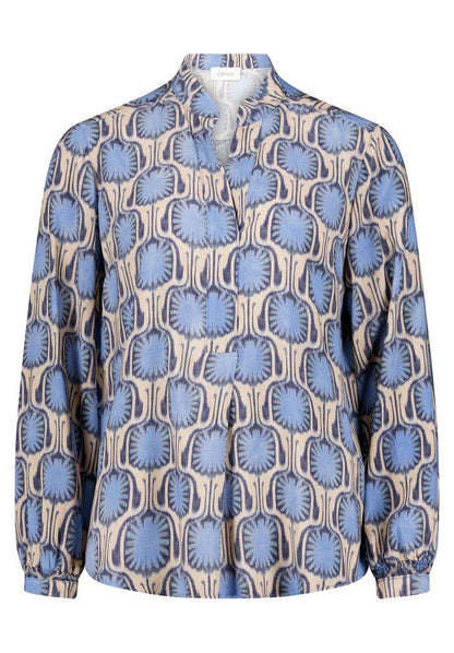 Cartoon Bluse Blau Natur