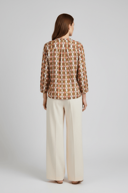 Cartoon Bluse Kurz 1/1 Arm Grün/Taupe