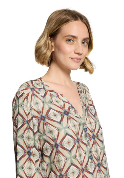 Cartoon Bluse Kurz 1/1 Arm Nature/Brown