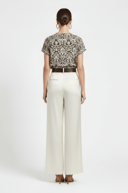 Cartoon Bluse Kurz 1/2 Arm in der Farbe Beige