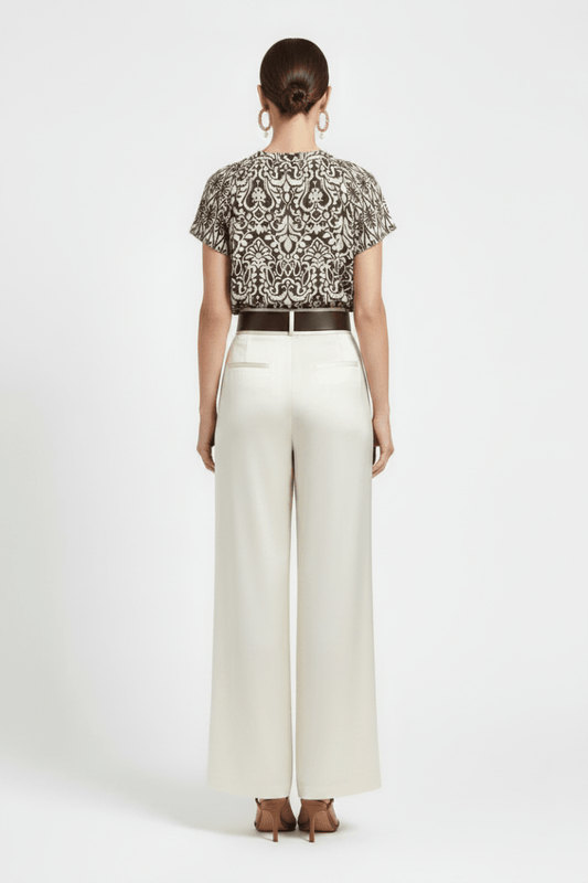 Cartoon Bluse Kurz 1/2 Arm in der Farbe Beige