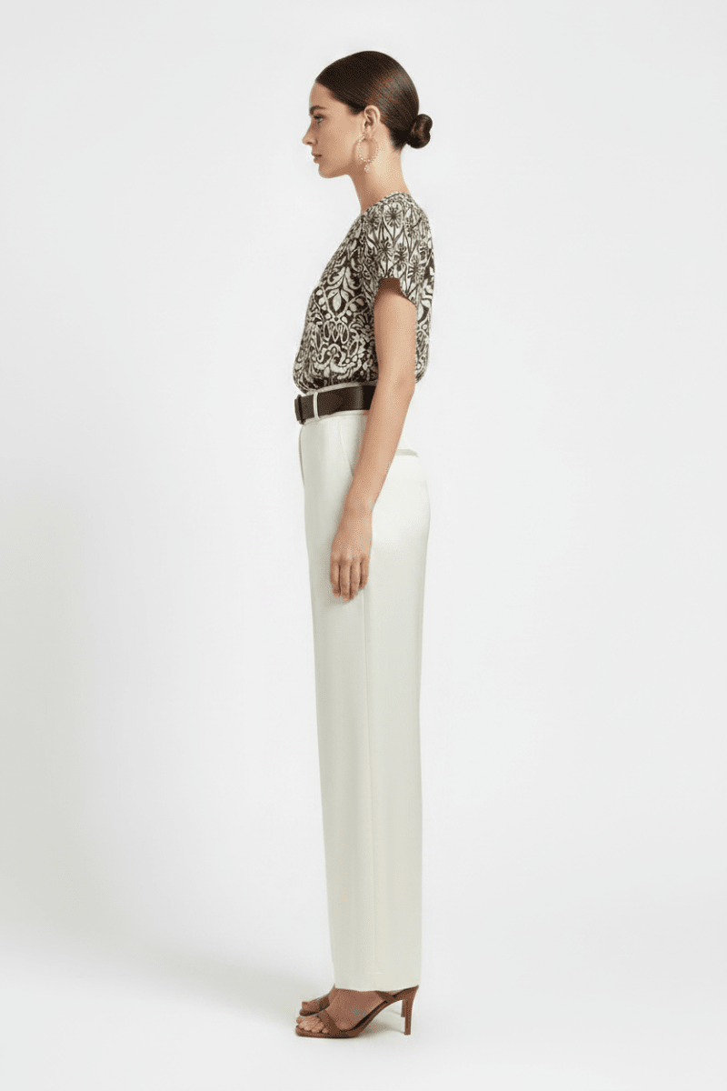 Cartoon Bluse Kurz 1/2 Arm in der Farbe Beige