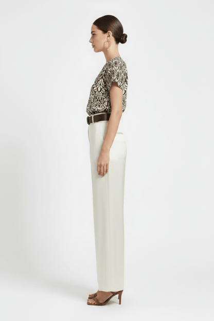 Cartoon Bluse Kurz 1/2 Arm in der Farbe Beige