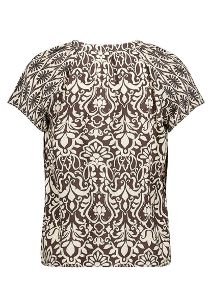 Cartoon Bluse Kurz 1/2 Arm in der Farbe Beige