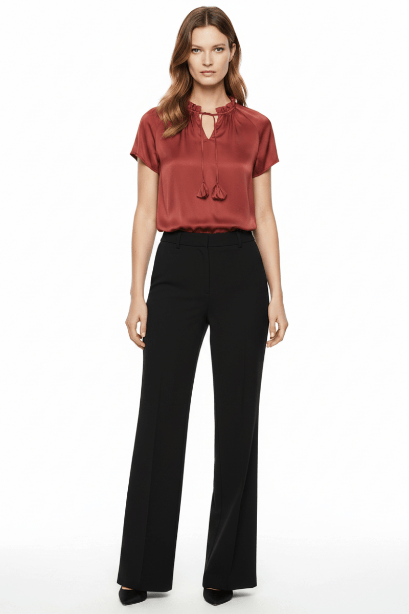 Cartoon Bluse Kurz 1/2 Arm in der Farbe Dunkel Rot