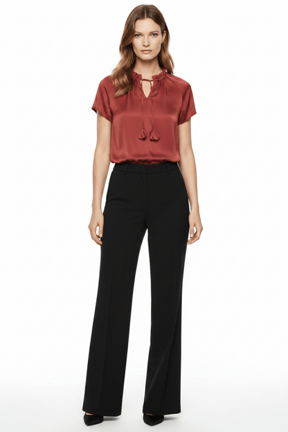 Cartoon Bluse Kurz 1/2 Arm in der Farbe Dunkel Rot