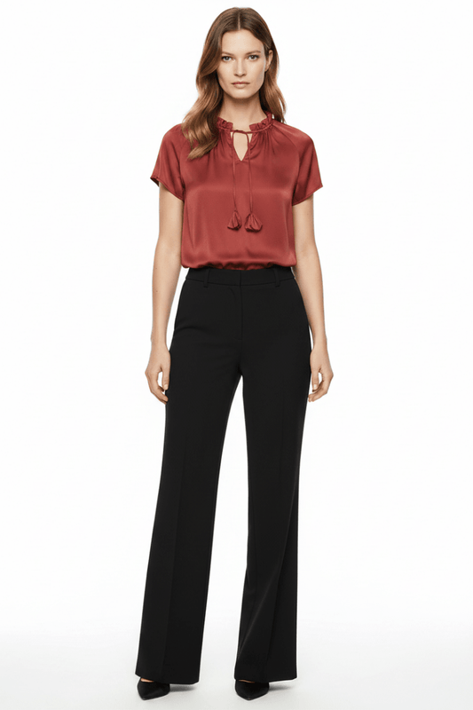 Cartoon Bluse Kurz 1/2 Arm in der Farbe Dunkel Rot