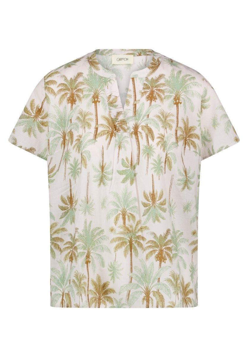 Cartoon Bluse Kurz 1/2 Arm in Farbe Beige