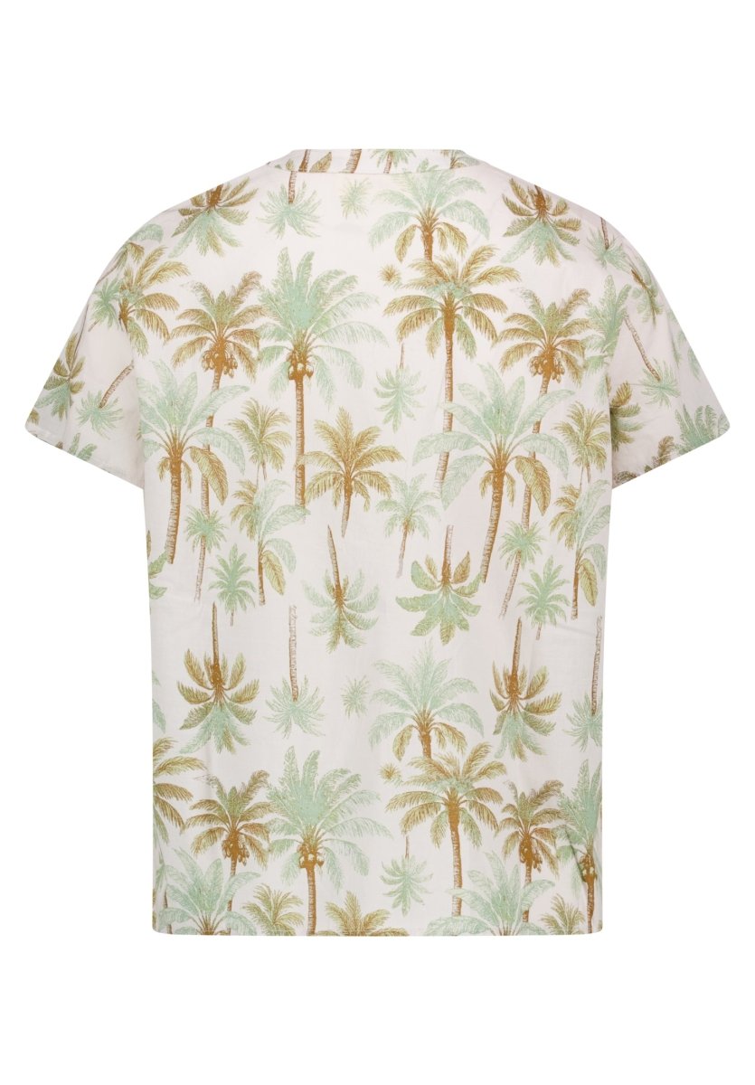 Cartoon Bluse Kurz 1/2 Arm in Farbe Beige