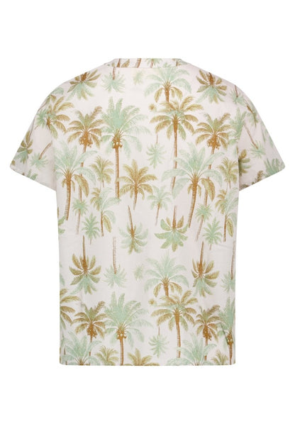 Cartoon Bluse Kurz 1/2 Arm in Farbe Beige