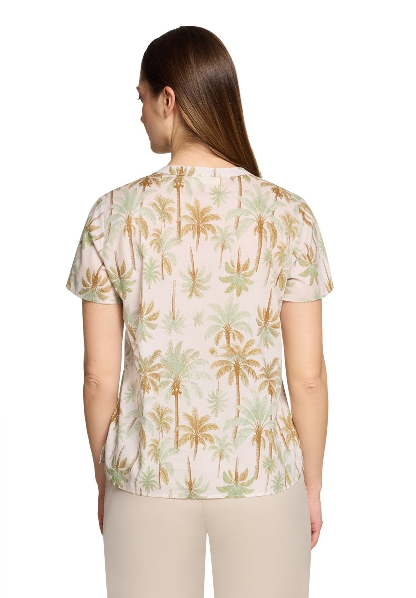 Cartoon Bluse Kurz 1/2 Arm in Farbe Beige