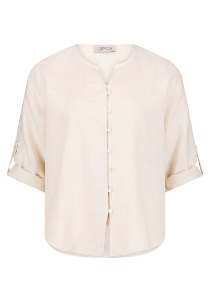 Cartoon Bluse Kurz 3/4 Arm in der Farbe Beige