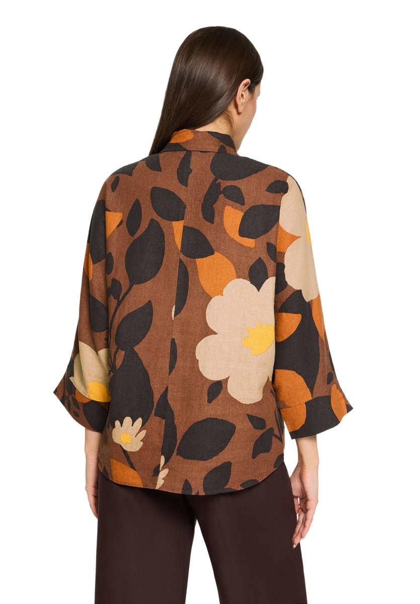 Cartoon Bluse Kurz 3/4 Arm in der Farbe Braun