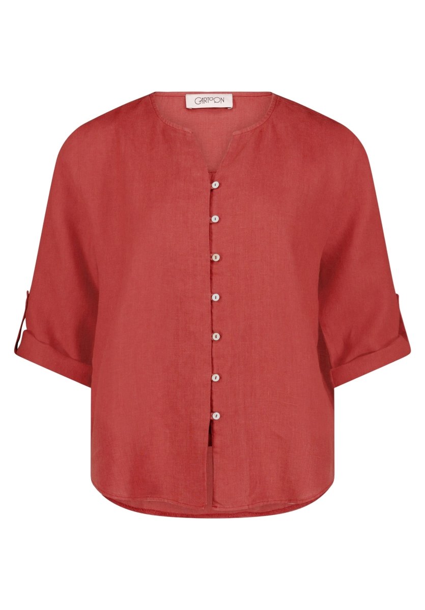 Cartoon Bluse Kurz 3/4 Arm in der Farbe Rot