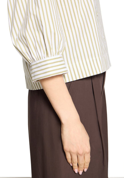 Cartoon Bluse Kurz 3/4 Arm Oliv White