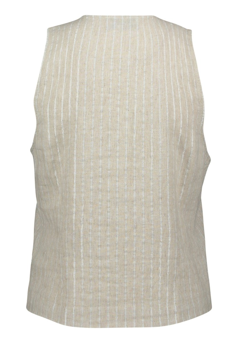 Cartoon Bluse Kurz ohne Arm in der Farbe Beige