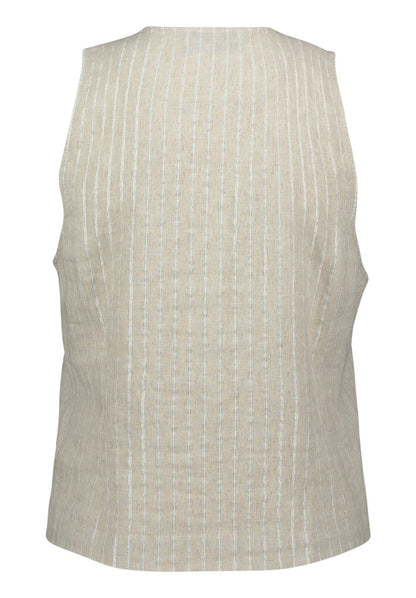 Cartoon Bluse Kurz ohne Arm in der Farbe Beige