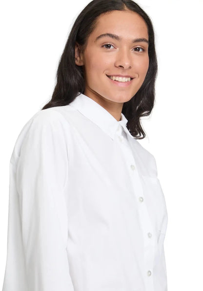 Cartoon Bluse Mit Hemdkragen in der Farbe weiß