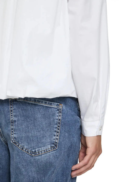 Cartoon Bluse Mit Hemdkragen in der Farbe weiß