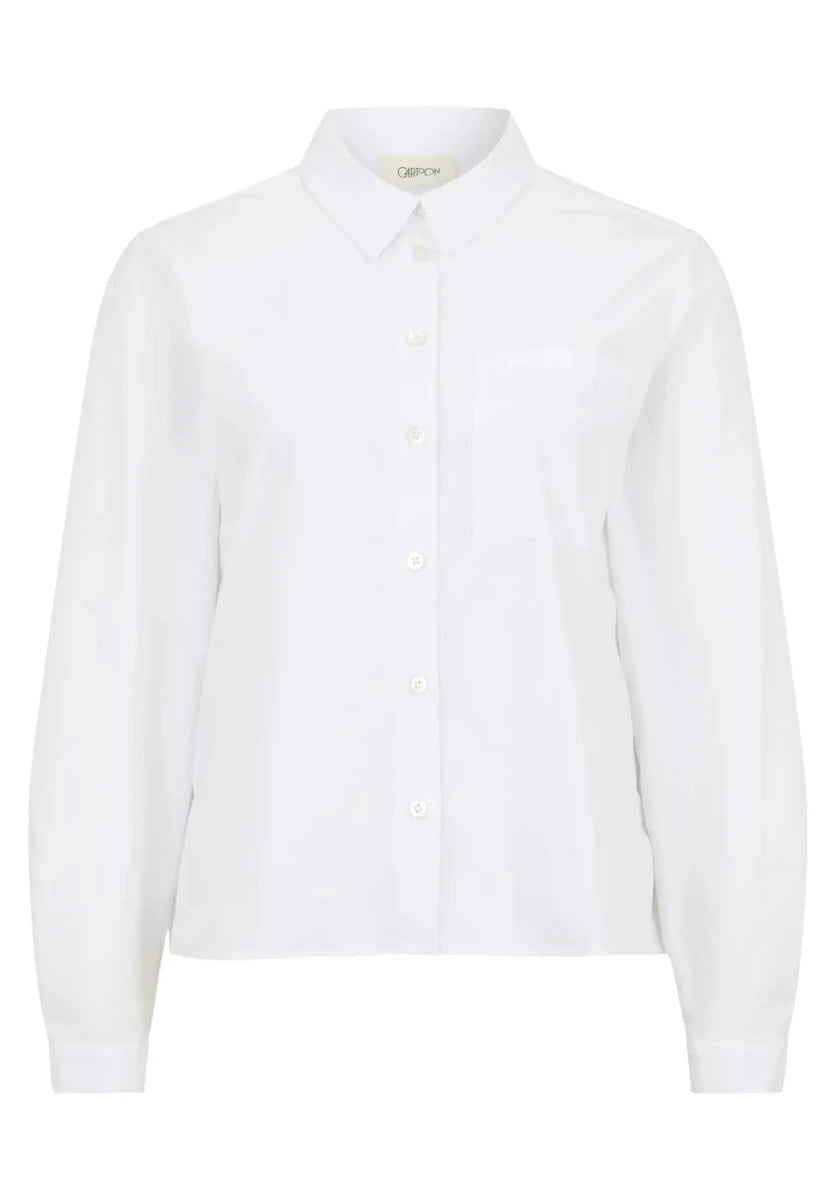 Cartoon Bluse Mit Hemdkragen in der Farbe weiß