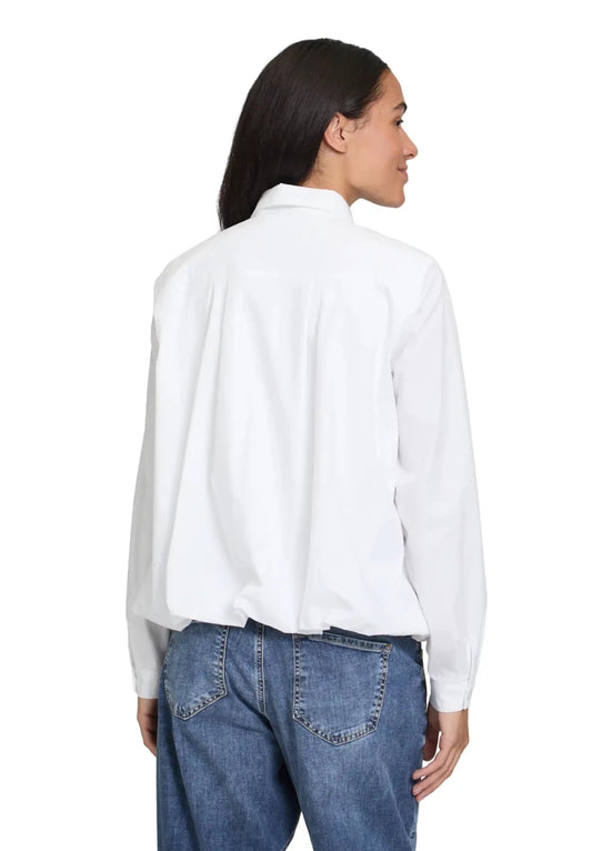 Cartoon Bluse Mit Hemdkragen in der Farbe weiß