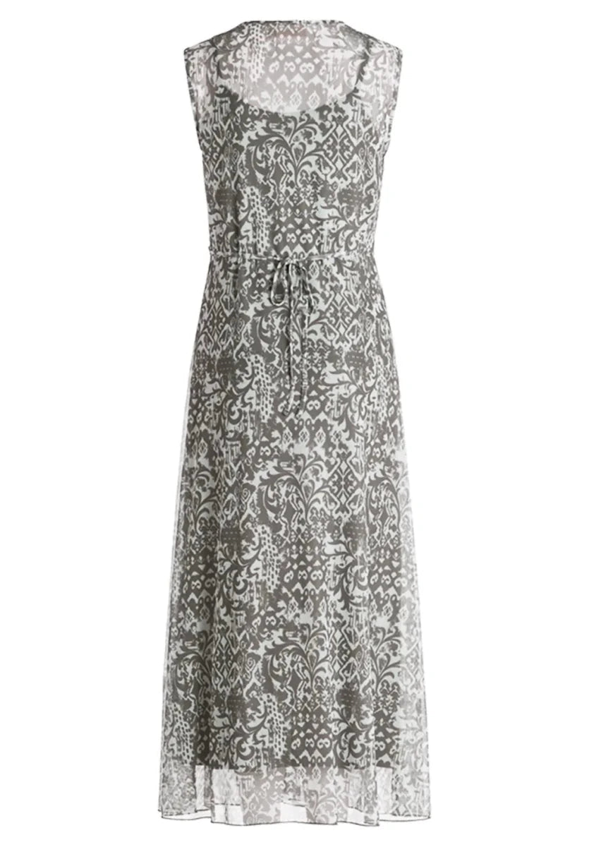 Cartoon gefüttertes Kleid White/Khaki