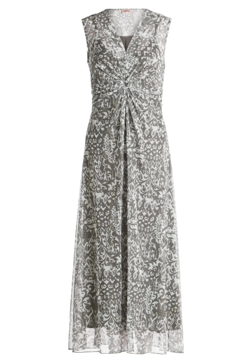Cartoon gefüttertes Kleid White/Khaki