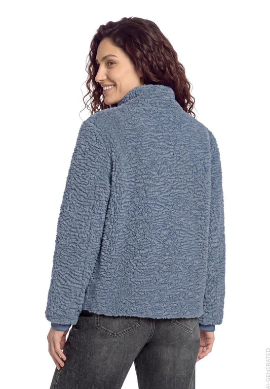 Cartoon Jacke Plüsch Flintgrau