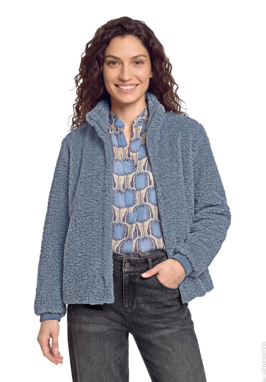 Cartoon Jacke Plüsch Flintgrau