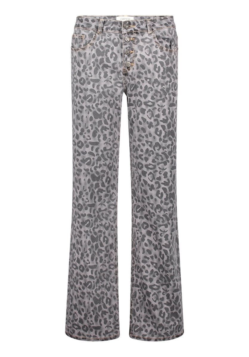 Cartoon Jeans mit Animal Print in der Farbe Grau