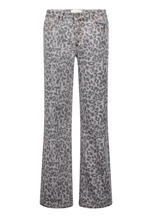 Cartoon Jeans mit Animal Print in der Farbe Grau
